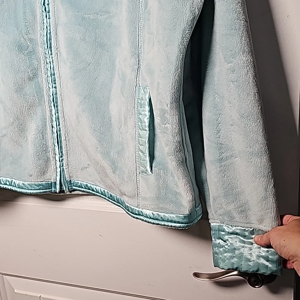 Pendleton XL fuzzy fleece jacket, aquamarine teal - Picture 8 of 16